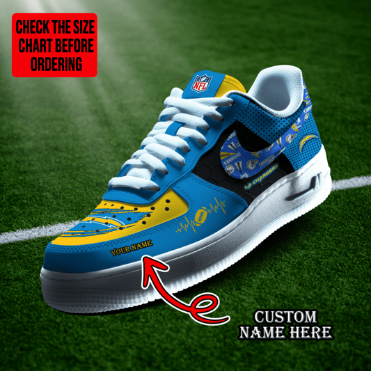 [SPECIAL OFFER] NEW CUSTOMIZED NFL09 LAC LOS ANGELES CHARGERS AF1 SHOES