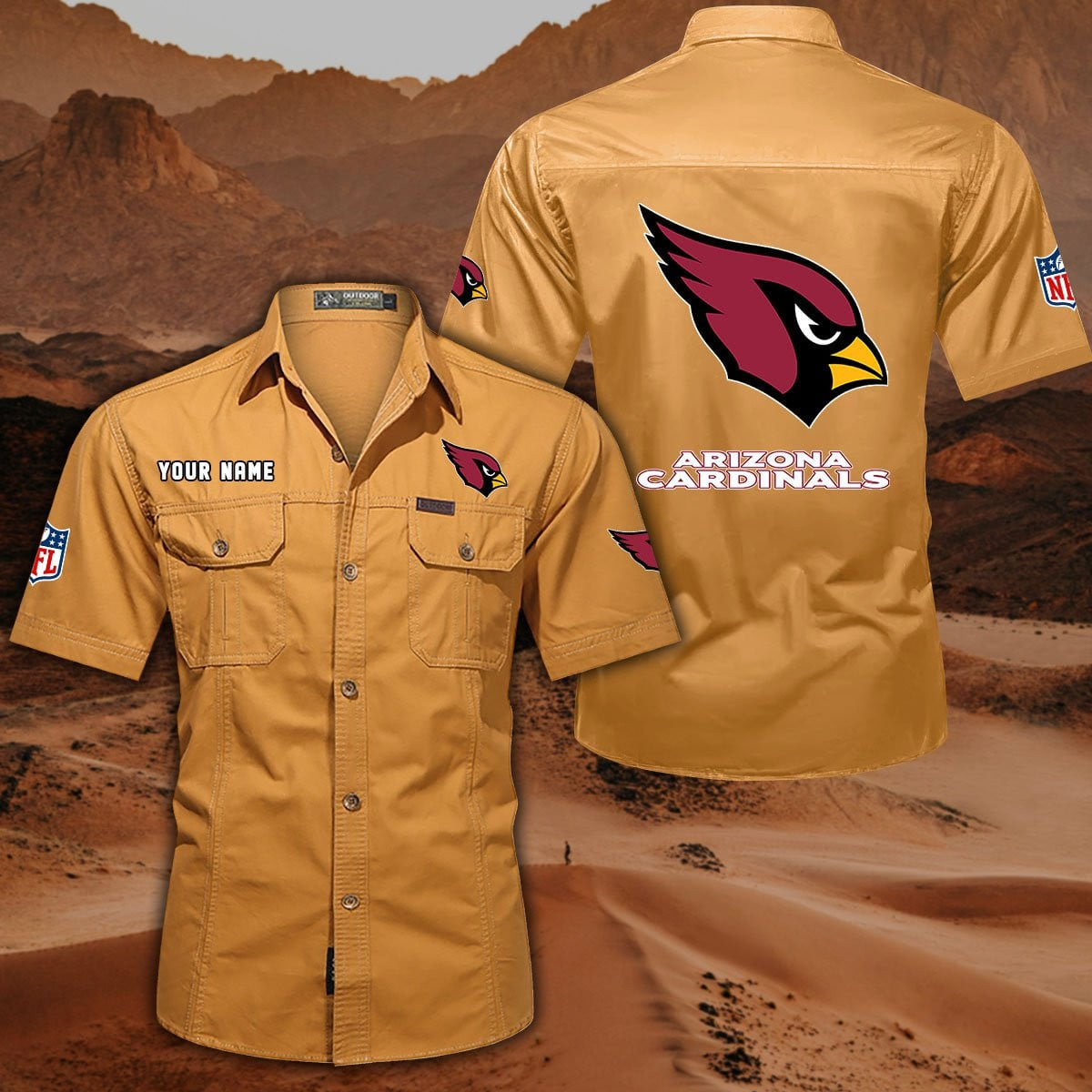 SPECIAL EDITION - NEW CUSTOMIZED NFL20 ARC ARIZONA CARDINALS MUTICOLOR MEN'S CARGO SHIRT