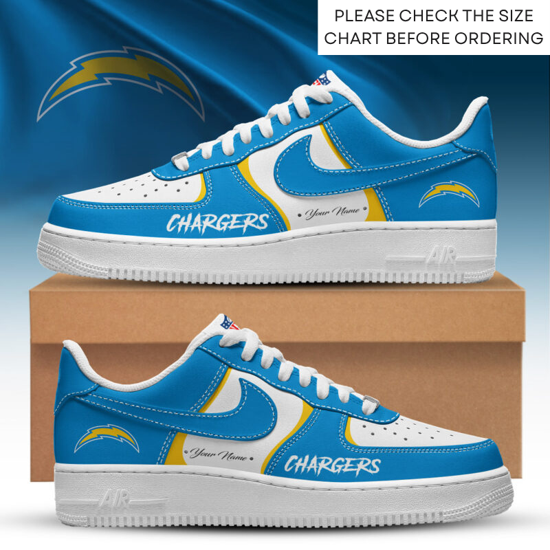LIMITED EDITION - NEW CUSTOMIZED NFL09 LAC LOS ANGELES CHARGERS AF1 SHOES