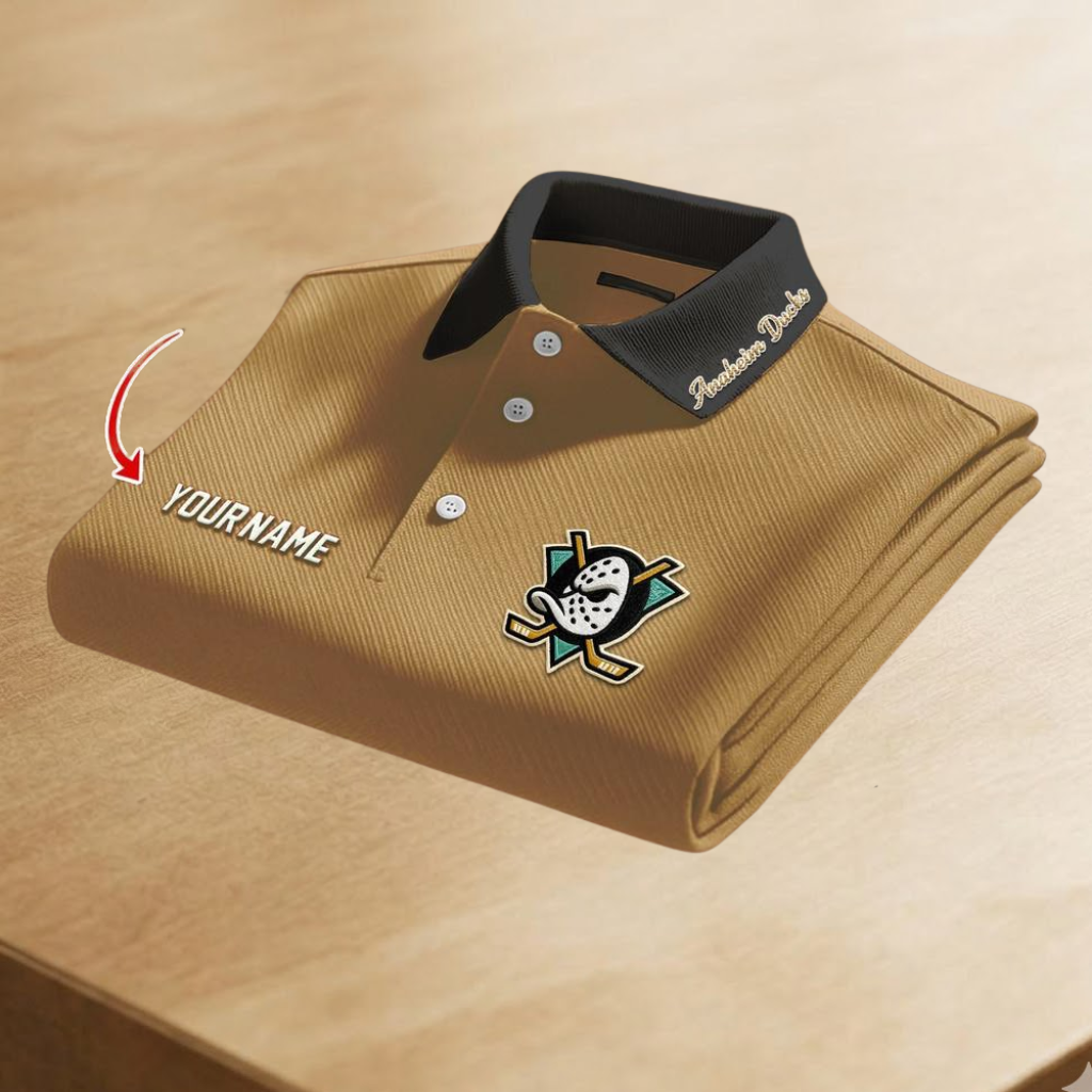 LIMITED EDITION - NEW CUSTOMIZED NHL09 AHD ANAHEIM DUCKS POLO SHIRT