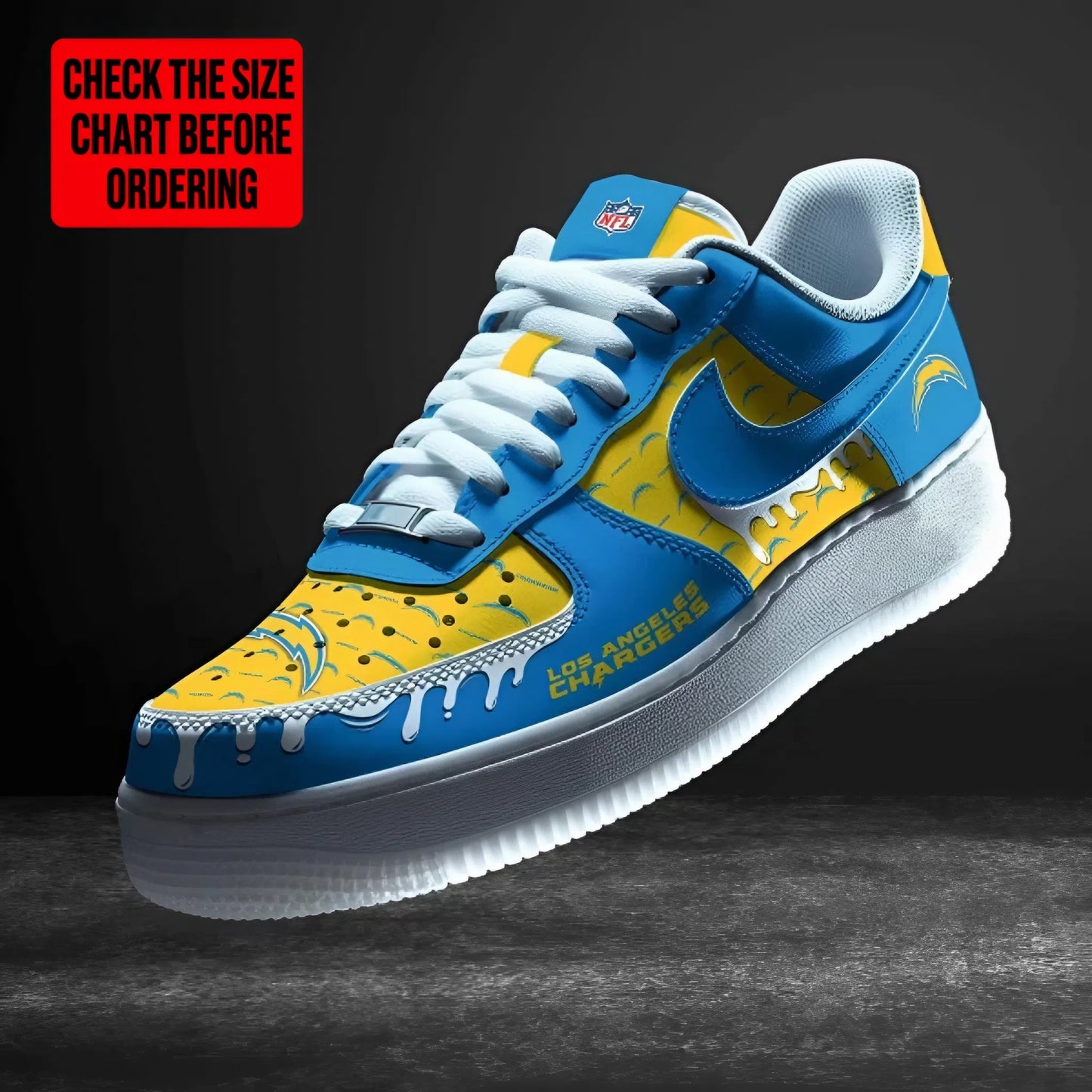 [SPECIAL OFFER] NEW CUSTOMIZED NFL09 LAC LOS ANGELES CHARGERS AF1 SHOES