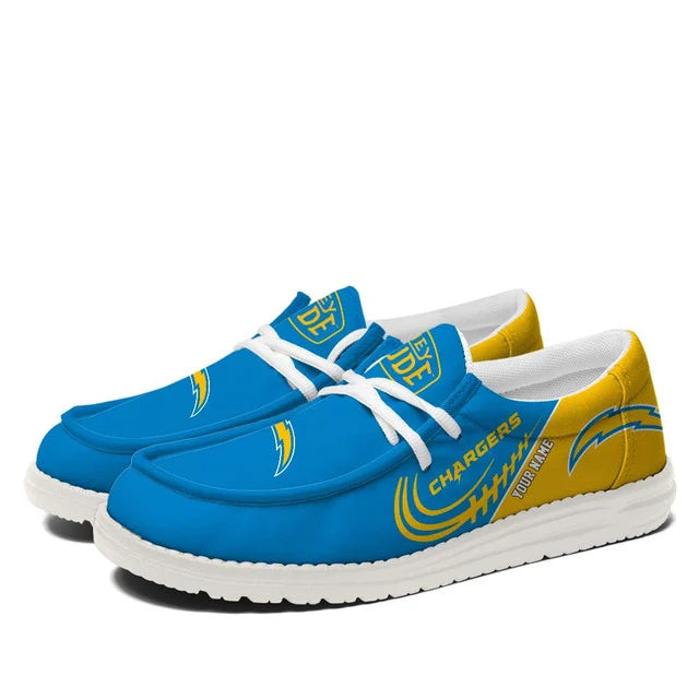 [SPECIAL OFFER] NEW CUSTOMIZED NFL09 LAC LOS ANGELES CHARGERS LOAFER SHOES