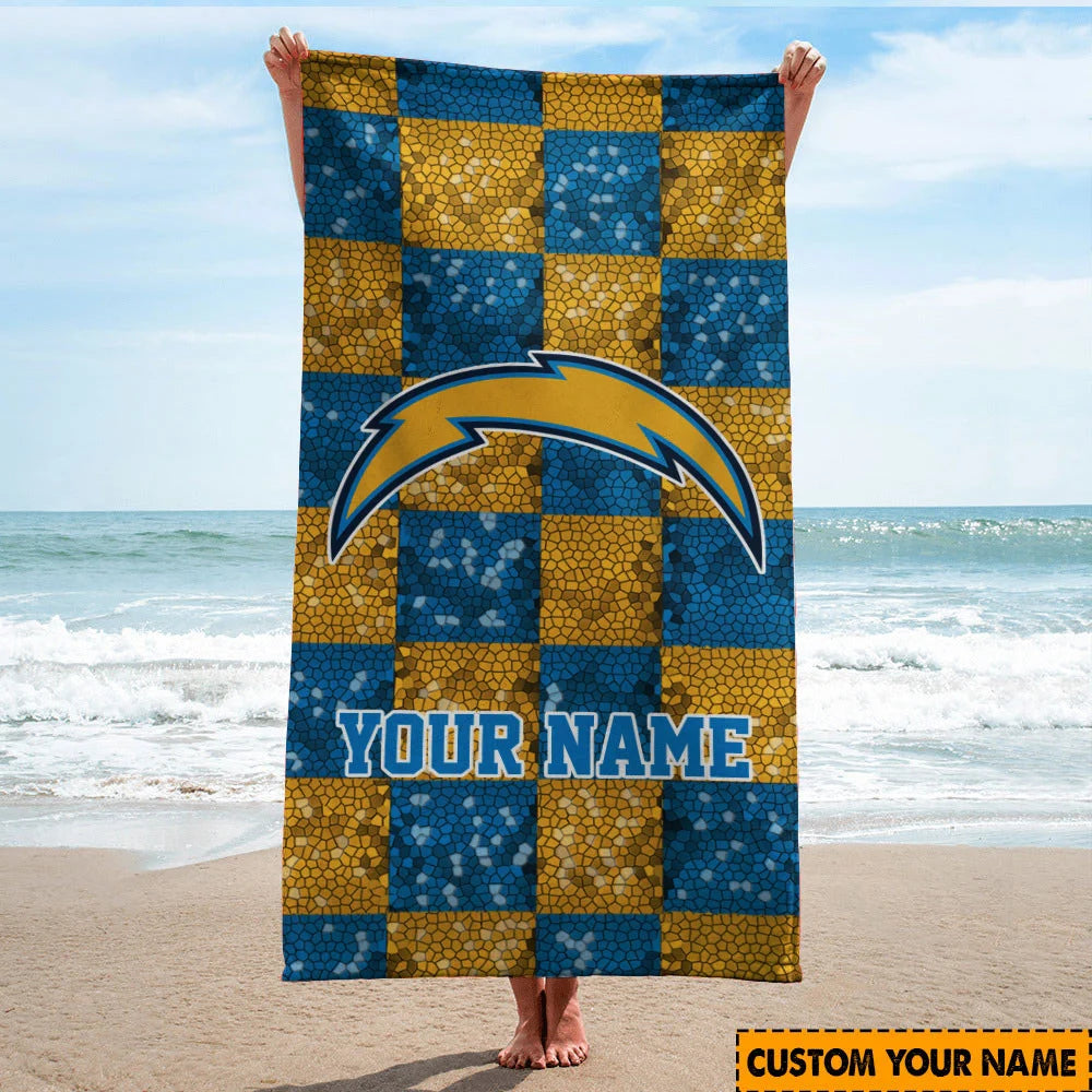 LIMITED EDITION - NEW CUSTOMIZED NFL09 LAC LOS ANGELES CHARGERS BEACH TOWEL