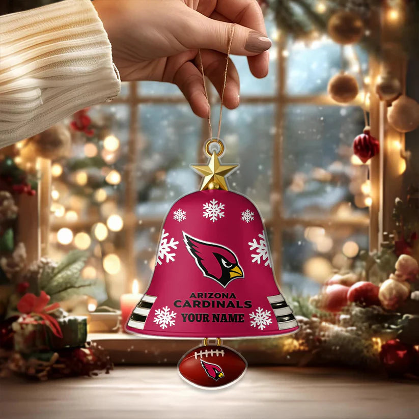 LIMITED EDITION - NEW CUSTOMIZED NFL20 ARC ARIZONA CARDINALS ACRYLIC CHRISTMAS BELL ORNAMENT