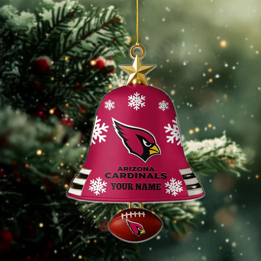 LIMITED EDITION - NEW CUSTOMIZED NFL20 ARC ARIZONA CARDINALS ACRYLIC CHRISTMAS BELL ORNAMENT
