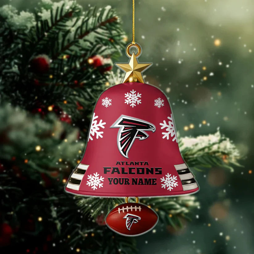 LIMITED EDITION - NEW CUSTOMIZED NFL18 ATF ATLANTA FALCONS ACRYLIC CHRISTMAS BELL ORNAMENT