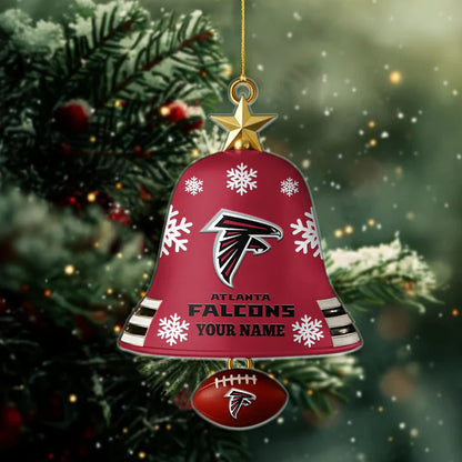 LIMITED EDITION - NEW CUSTOMIZED NFL18 ATF ATLANTA FALCONS ACRYLIC CHRISTMAS BELL ORNAMENT
