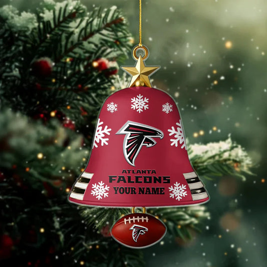 LIMITED EDITION - NEW CUSTOMIZED NFL18 ATF ATLANTA FALCONS ACRYLIC CHRISTMAS BELL ORNAMENT