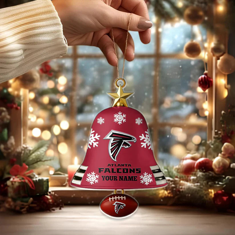 LIMITED EDITION - NEW CUSTOMIZED NFL18 ATF ATLANTA FALCONS ACRYLIC CHRISTMAS BELL ORNAMENT