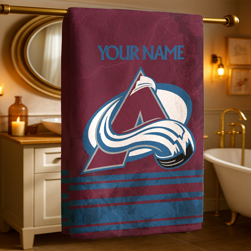 LIMITED EDITION - NEW CUSTOMIZED NHL05 CAL COLORADO AVALANCHE BEACH & BATH TOWEL