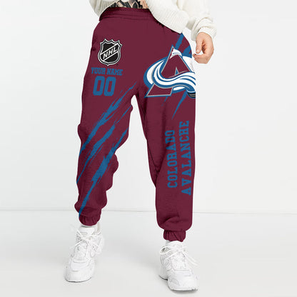 LIMITED EDITION - NEW CUSTOMIZED NHL05 CAL COLORADO AVALANCHE UNISEX LONG PANTS