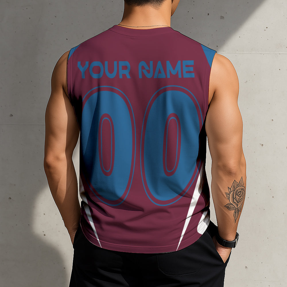 LIMITED EDITION - NEW CUSTOMIZED NHL05 CAL COLORADO AVALANCHE TANK TOP & GYM SHIRT