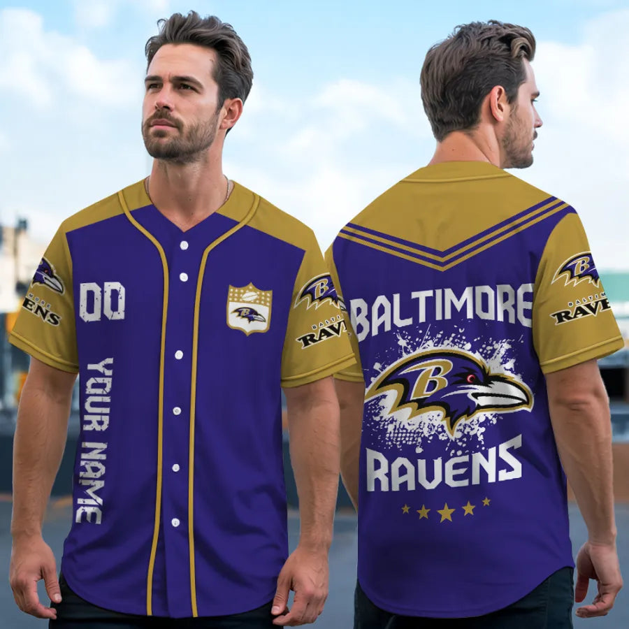 LIMITED EDITION - NEW CUSTOMIZED NFL28 BTR BALTIMORE RAVENS BASEBALL JERSEY