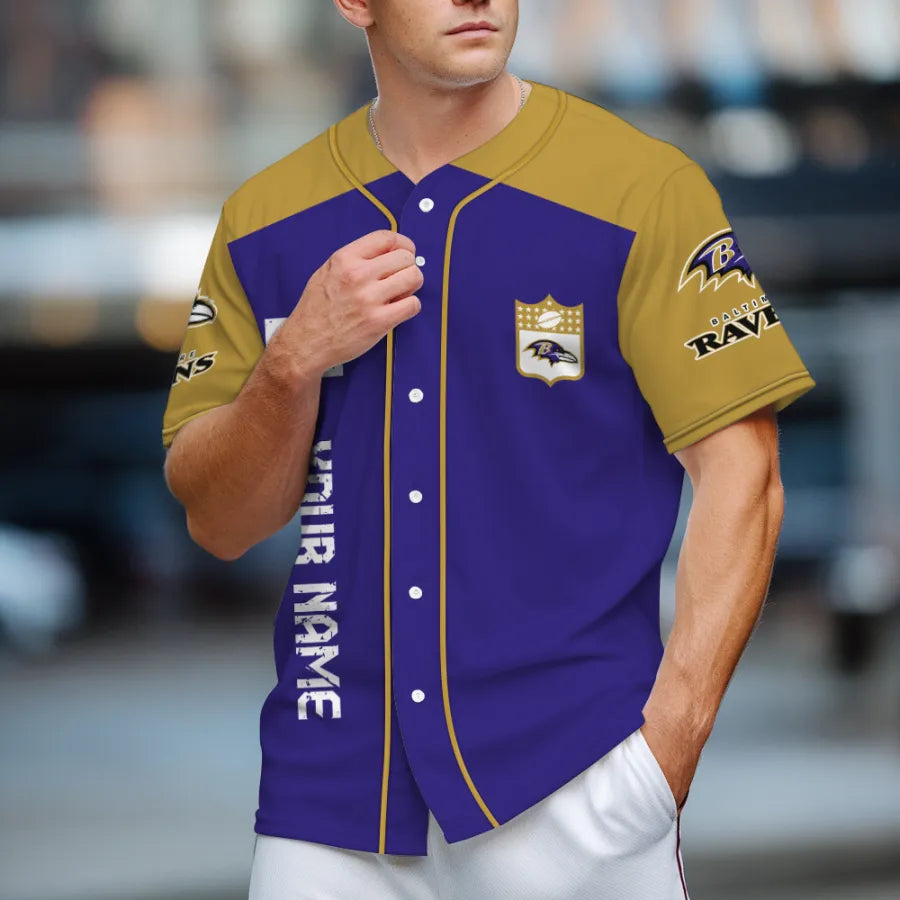LIMITED EDITION - NEW CUSTOMIZED NFL28 BTR BALTIMORE RAVENS BASEBALL JERSEY