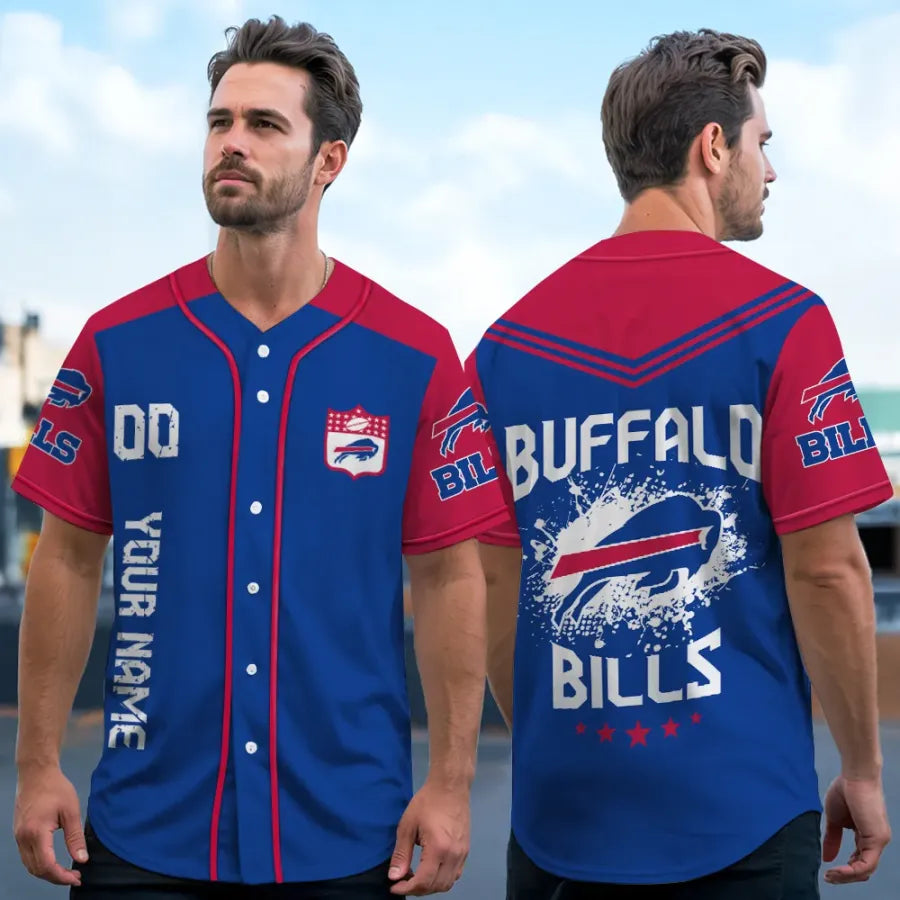 LIMITED EDITION - NEW CUSTOMIZED NFL03 BFB BUFFALO BILLS BASEBALL JERSEY