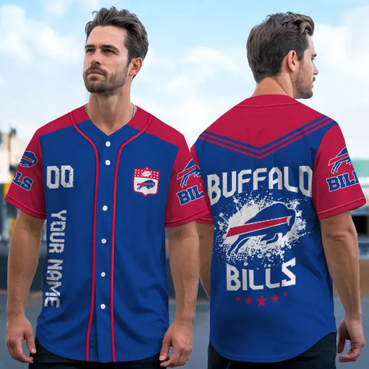 LIMITED EDITION - NEW CUSTOMIZED NFL03 BFB BUFFALO BILLS BASEBALL JERSEY