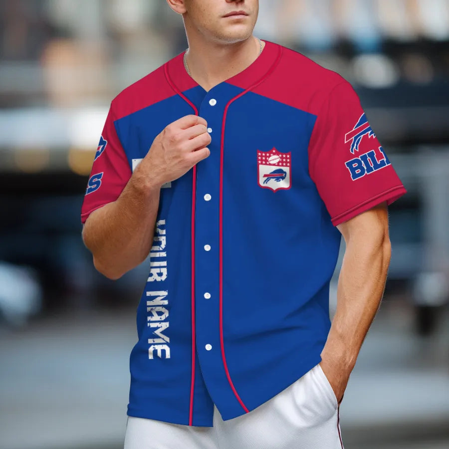 LIMITED EDITION - NEW CUSTOMIZED NFL03 BFB BUFFALO BILLS BASEBALL JERSEY