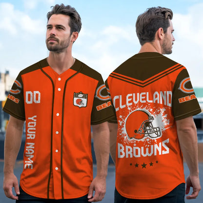 LIMITED EDITION - NEW CUSTOMIZED NFL29 CLB CLEVELAND BROWNS BASEBALL JERSEY