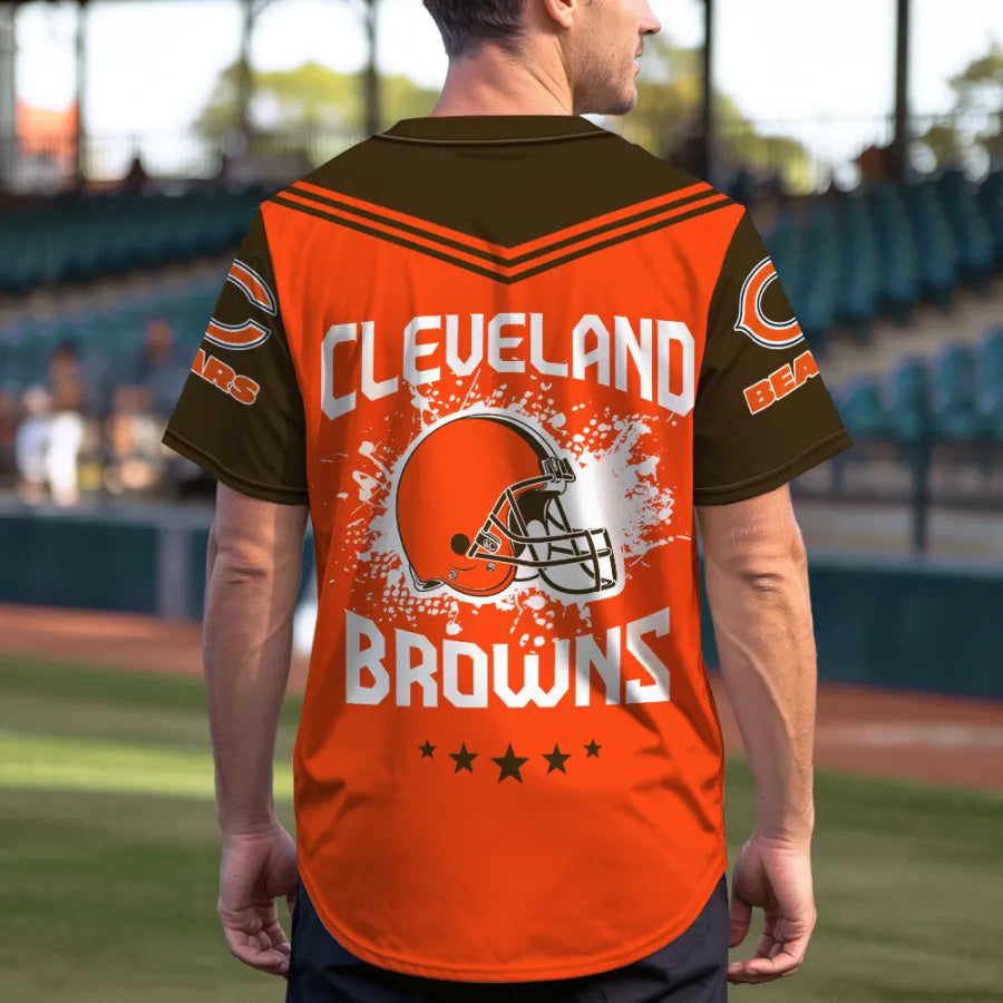 LIMITED EDITION - NEW CUSTOMIZED NFL29 CLB CLEVELAND BROWNS BASEBALL JERSEY