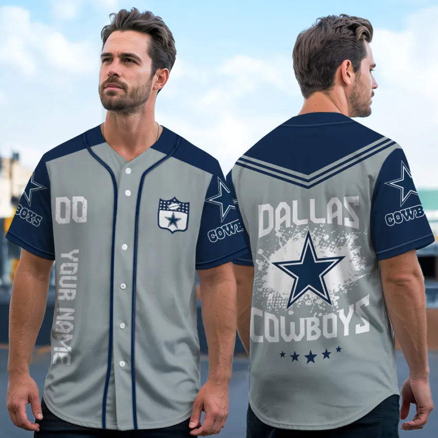 LIMITED EDITION - NEW CUSTOMIZED NFL21 DCB DALLAS COWBOYS BASEBALL JERSEY