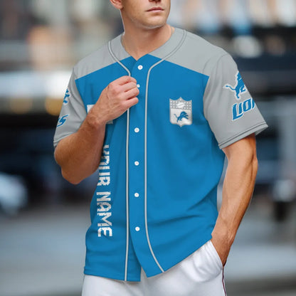 LIMITED EDITION - NEW CUSTOMIZED NFL04 DTL DETROIT LIONS BASEBALL JERSEY
