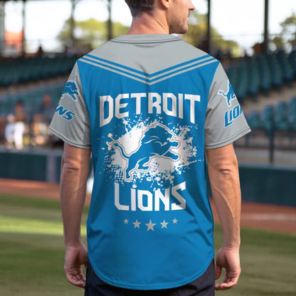 LIMITED EDITION - NEW CUSTOMIZED NFL04 DTL DETROIT LIONS BASEBALL JERSEY