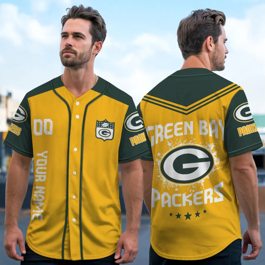 LIMITED EDITION - NEW CUSTOMIZED NFL08 GBP GREEN BAY PACKERS BASEBALL JERSEY