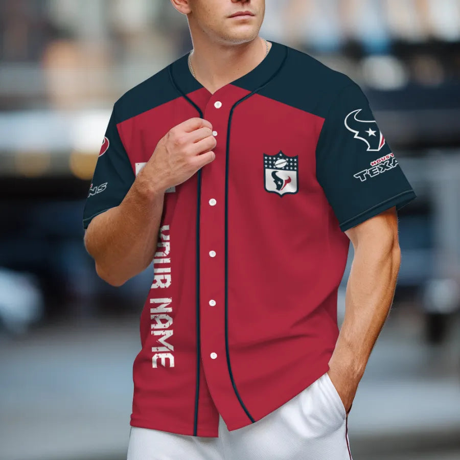LIMITED EDITION - NEW CUSTOMIZED NFL15 HTT HOUSTON TEXANS BASEBALL JERSEY