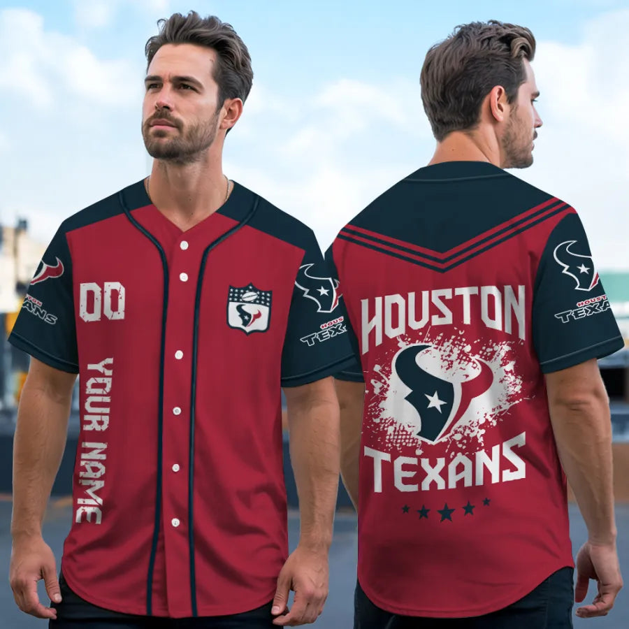 LIMITED EDITION - NEW CUSTOMIZED NFL15 HTT HOUSTON TEXANS BASEBALL JERSEY