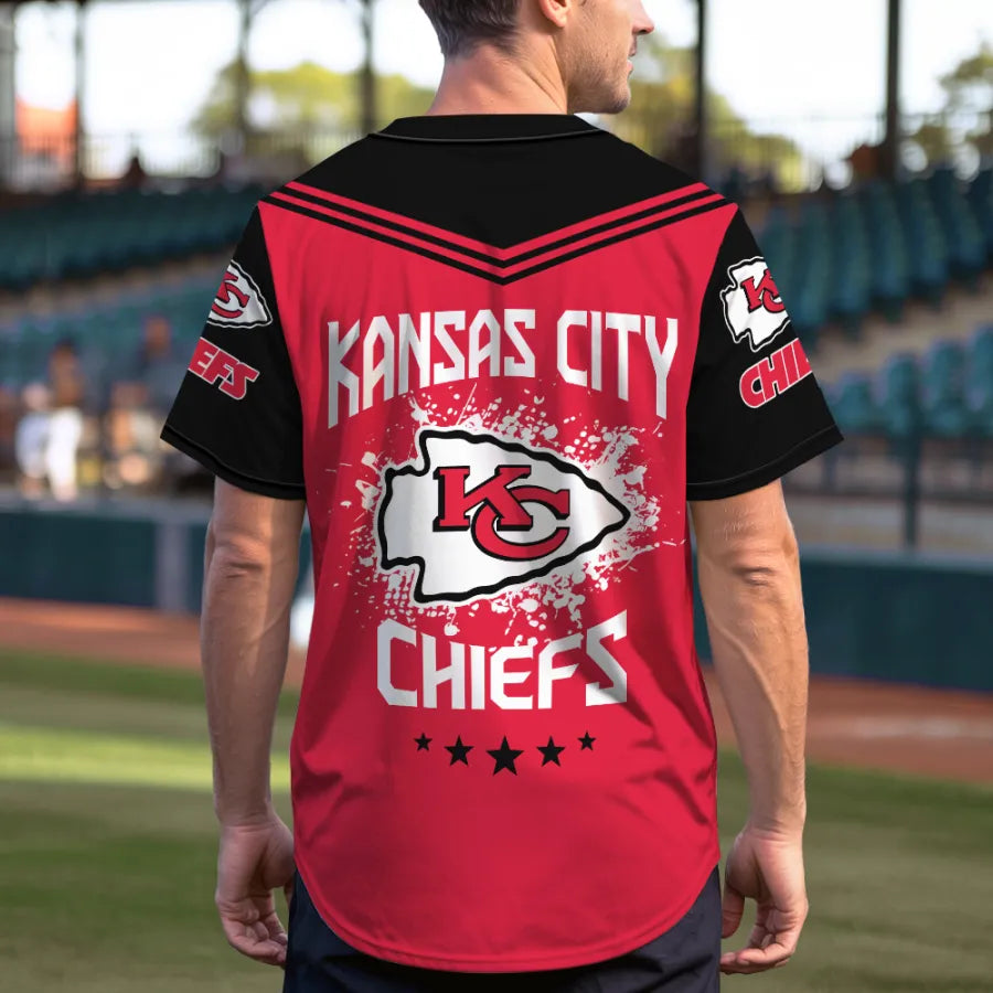 LIMITED EDITION - NEW CUSTOMIZED NFL01 KCC KANSAS CITY CHIEFS BASEBALL JERSEY