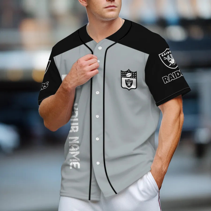 LIMITED EDITION - NEW CUSTOMIZED NFL07 LVR LAS VEGAS RAIDERS BASEBALL JERSEY