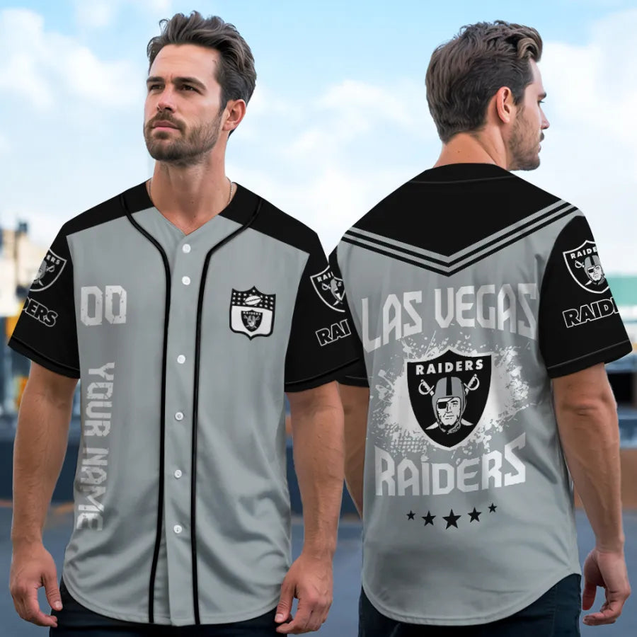 LIMITED EDITION - NEW CUSTOMIZED NFL07 LVR LAS VEGAS RAIDERS BASEBALL JERSEY
