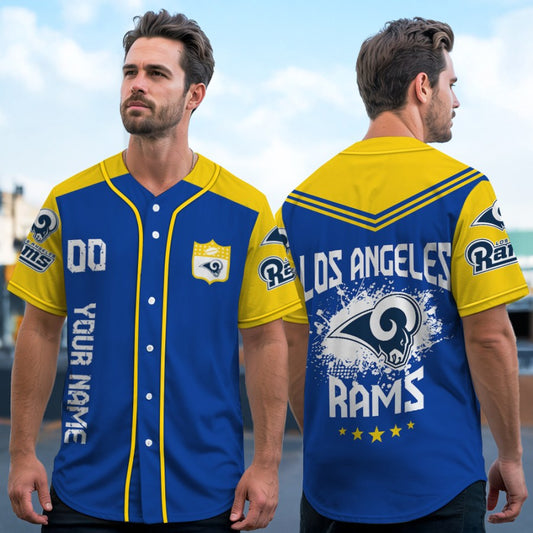 LIMITED EDITION - NEW CUSTOMIZED NFL22 LAR LOS ANGELES RAMS BASEBALL JERSEY