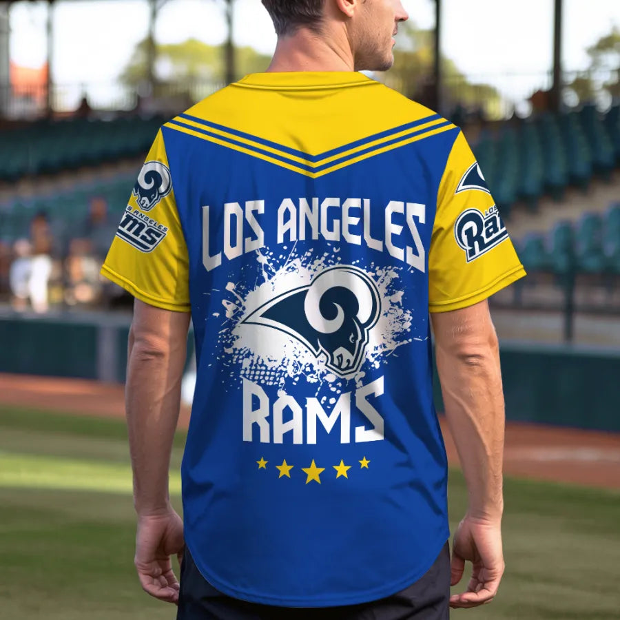 LIMITED EDITION - NEW CUSTOMIZED NFL22 LAR LOS ANGELES RAMS BASEBALL JERSEY