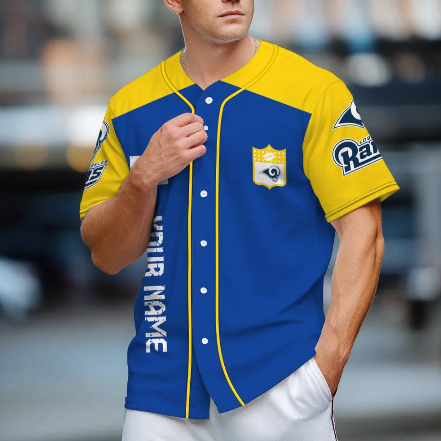 LIMITED EDITION - NEW CUSTOMIZED NFL22 LAR LOS ANGELES RAMS BASEBALL JERSEY