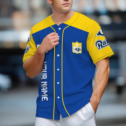 LIMITED EDITION - NEW CUSTOMIZED NFL22 LAR LOS ANGELES RAMS BASEBALL JERSEY