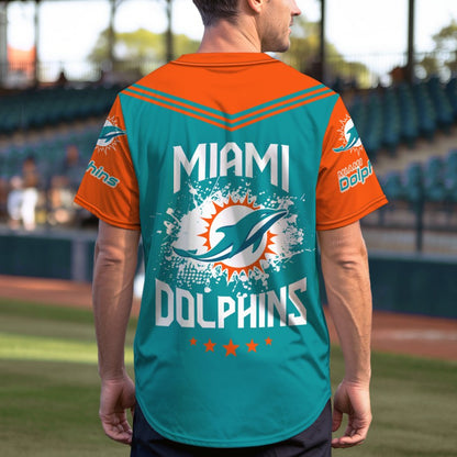 LIMITED EDITION - NEW CUSTOMIZED NFL19 MDP MIAMI DOLPHINS BASEBALL JERSEY