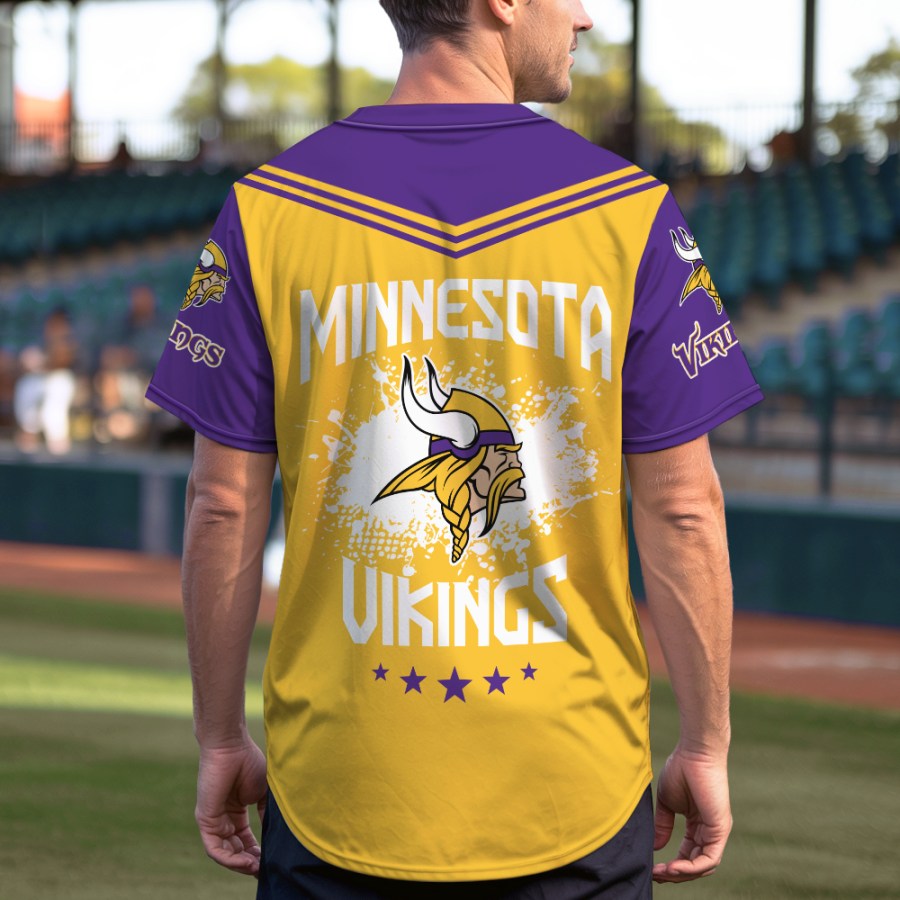 LIMITED EDITION - NEW CUSTOMIZED NFL05 MVK MINNESOTA VIKINGS BASEBALL JERSEY