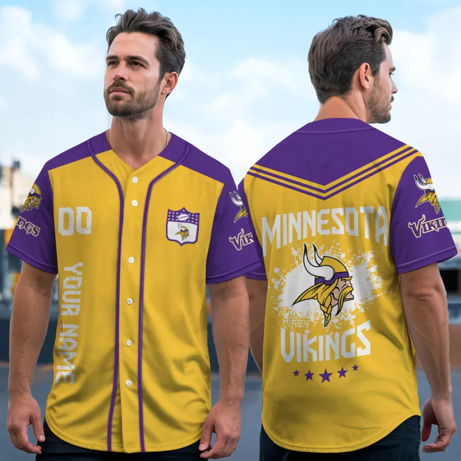LIMITED EDITION - NEW CUSTOMIZED NFL05 MVK MINNESOTA VIKINGS BASEBALL JERSEY
