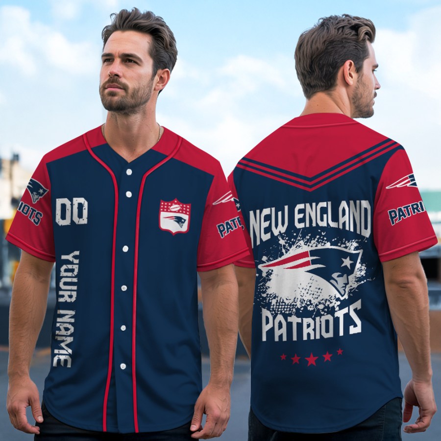 LIMITED EDITION - NEW CUSTOMIZED NFL27 NEP NEW ENGLAND PATRIOTS BASEBALL JERSEY