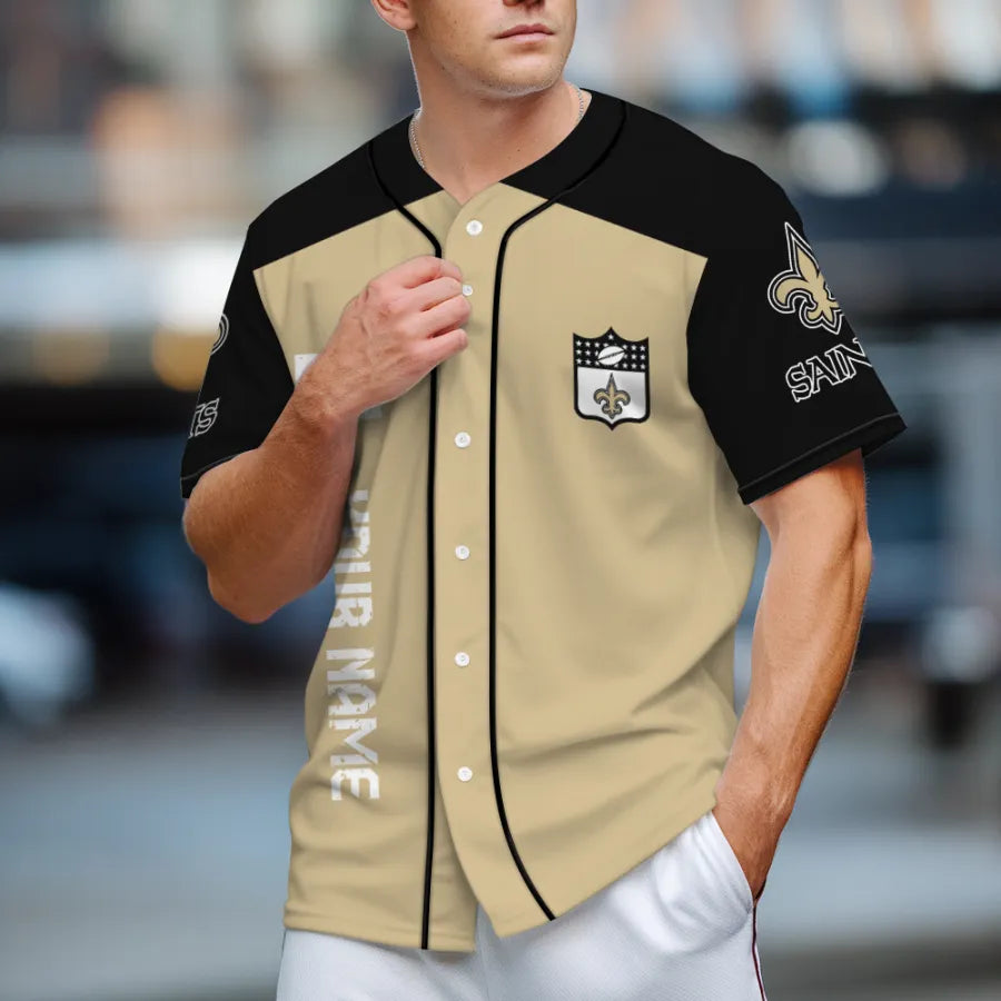 LIMITED EDITION - NEW CUSTOMIZED NFL24 NOS NEW ORLEANS SAINTS BASEBALL JERSEY