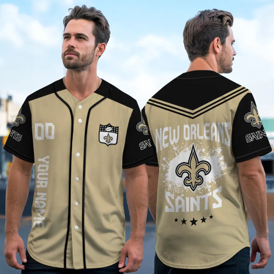 LIMITED EDITION - NEW CUSTOMIZED NFL24 NOS NEW ORLEANS SAINTS BASEBALL JERSEY