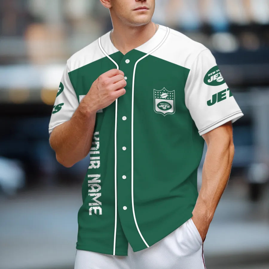 LIMITED EDITION - NEW CUSTOMIZED NFL25 NYJ NEW YORK JETS BASEBALL JERSEY