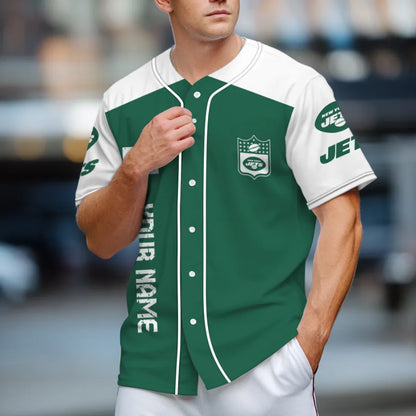 LIMITED EDITION - NEW CUSTOMIZED NFL25 NYJ NEW YORK JETS BASEBALL JERSEY