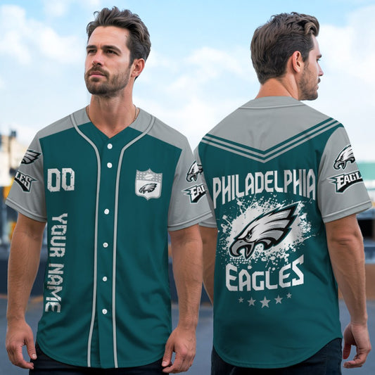 LIMITED EDITION - NEW CUSTOMIZED NFL02 PPE PHILADELPHIA EAGLES BASEBALL JERSEY