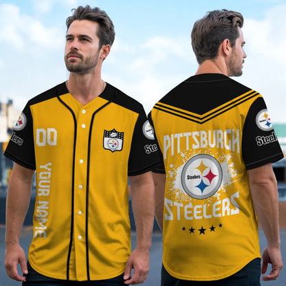 LIMITED EDITION - NEW CUSTOMIZED NFL14 PSB PITTSBURGH STEELERS BASEBALL JERSEY