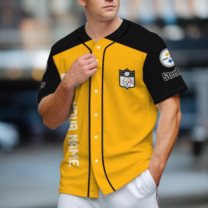 LIMITED EDITION - NEW CUSTOMIZED NFL14 PSB PITTSBURGH STEELERS BASEBALL JERSEY