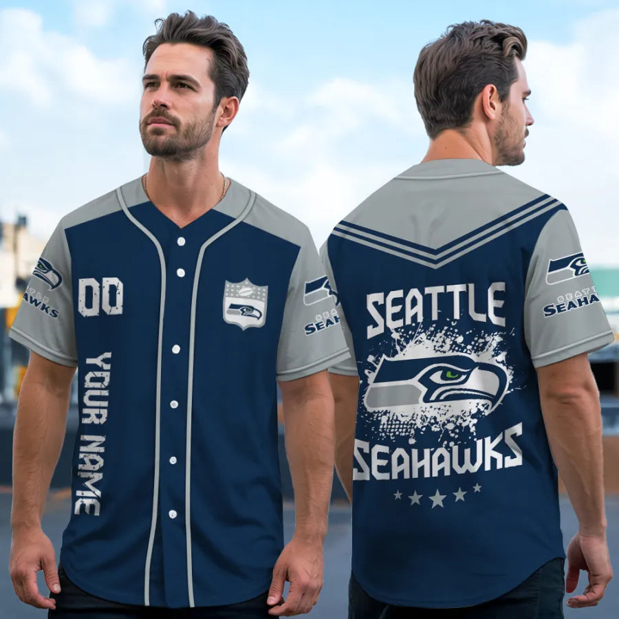 LIMITED EDITION - NEW CUSTOMIZED NFL06 SSH SEATTLE SEAHAWKS BASEBALL JERSEY