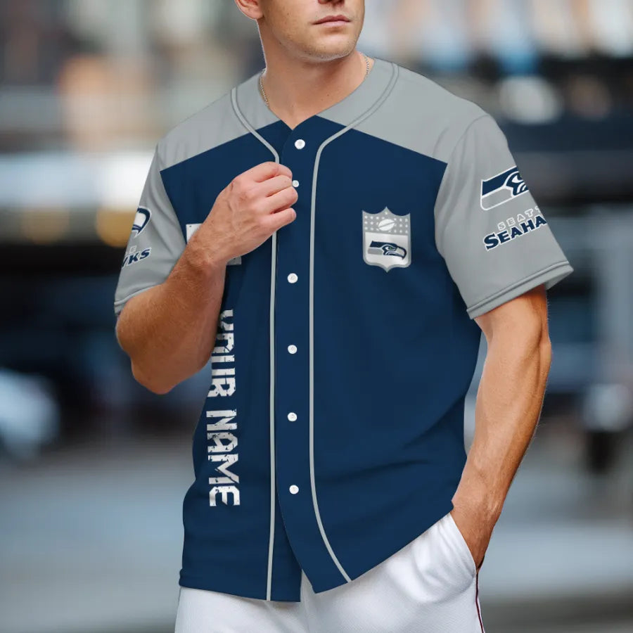 LIMITED EDITION - NEW CUSTOMIZED NFL06 SSH SEATTLE SEAHAWKS BASEBALL JERSEY