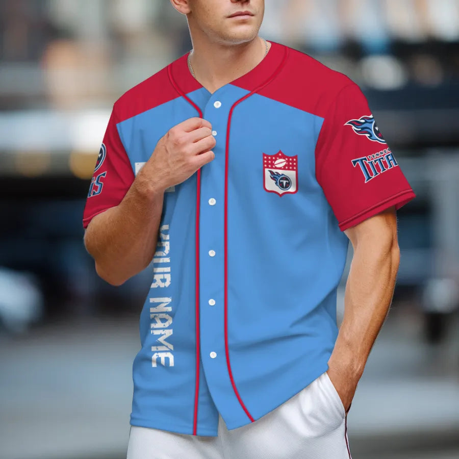 LIMITED EDITION - NEW CUSTOMIZED NFL31 TST TENNESSEE TITANS BASEBALL JERSEY